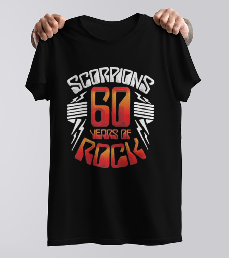 Scorpions 60 Years Of Rock Scorpions Rock Zone Membership Anniversary Celebration Lightning T-Shirt