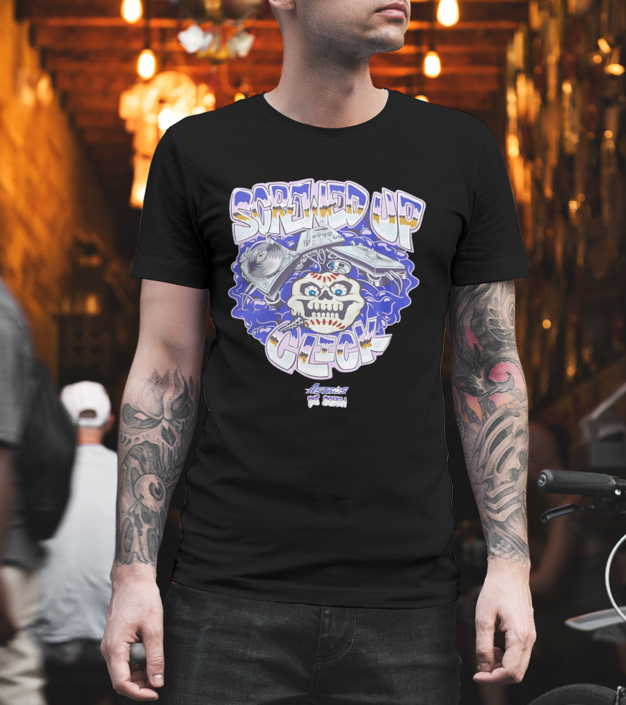Screwed Up Click Skull DJ Houston Astros Mashup Visual T-Shirt