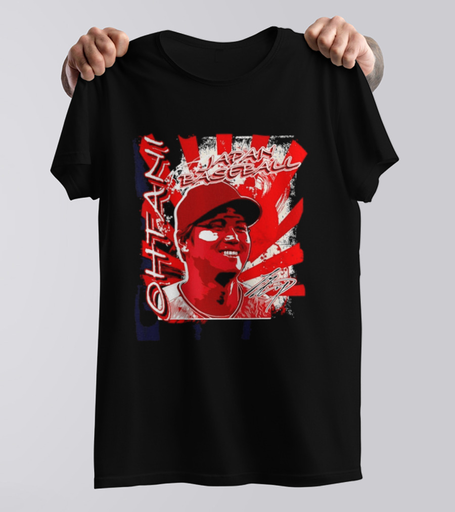 Japan Baseball Shohei Ohtani MLB International Red White Sunburst T-Shirt