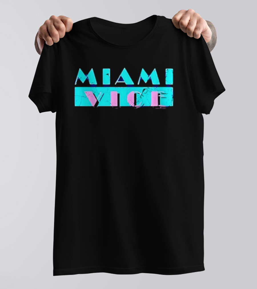 MIAMI VICE Retro Neon Blue Pink Aesthetic T-Shirt