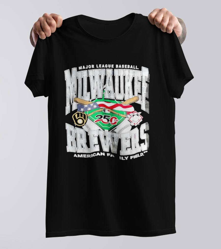 Milwaukee Brewers Major League Baseball 250th American Family Field T-Shirt