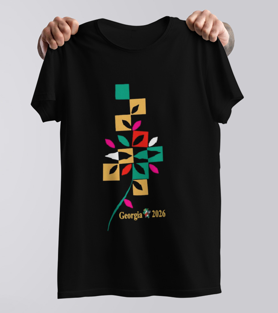 Georgia 2026 Colorful Geometric Leaf T-Shirt