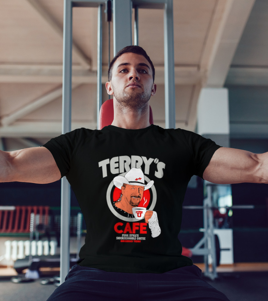 Terry's Cafe Terry Funk Funk U Coffee Cowboy Bandage T-Shirt