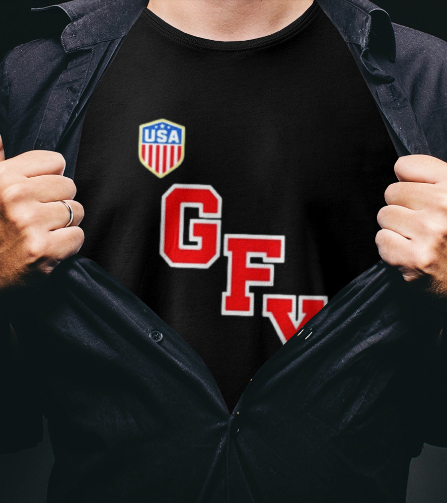 GFY USA Team Red Lettering And Shield T-Shirt