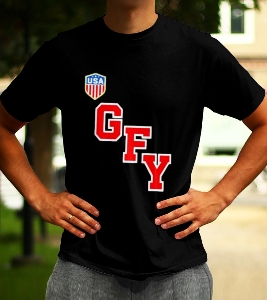 GFY USA Team Red Lettering And Shield T-Shirt