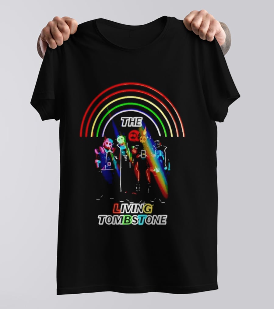 The Living Tombstone Neon Rainbow Characters T-Shirt