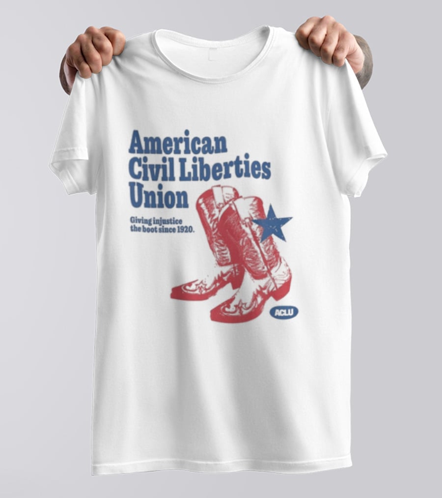 American Civil Liberties Union Cowboy Boots ACLU Star T-Shirt