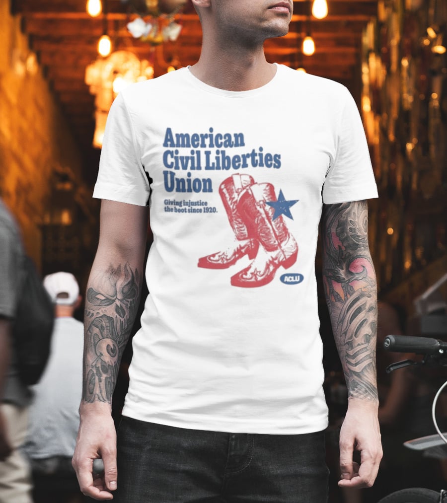 American Civil Liberties Union Cowboy Boots ACLU Star T-Shirt
