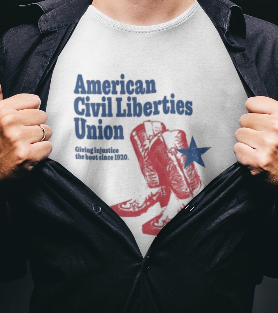 American Civil Liberties Union Cowboy Boots ACLU Star T-Shirt