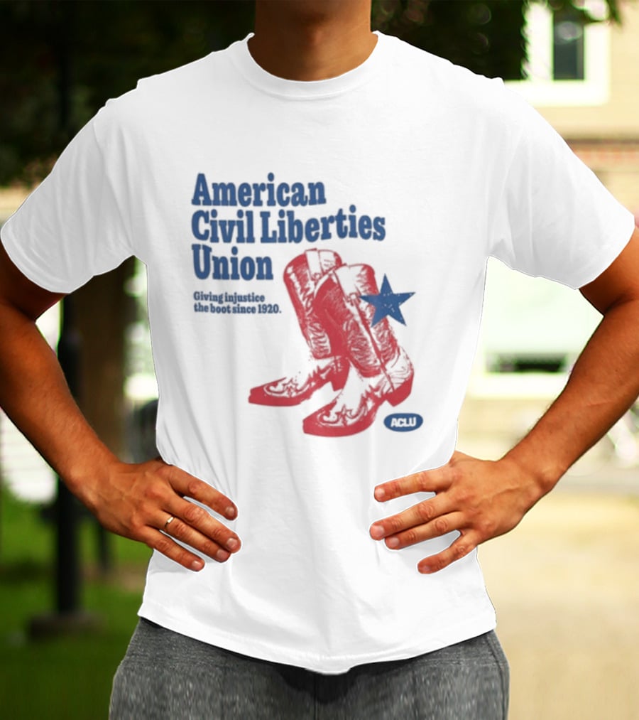 American Civil Liberties Union Cowboy Boots ACLU Star T-Shirt