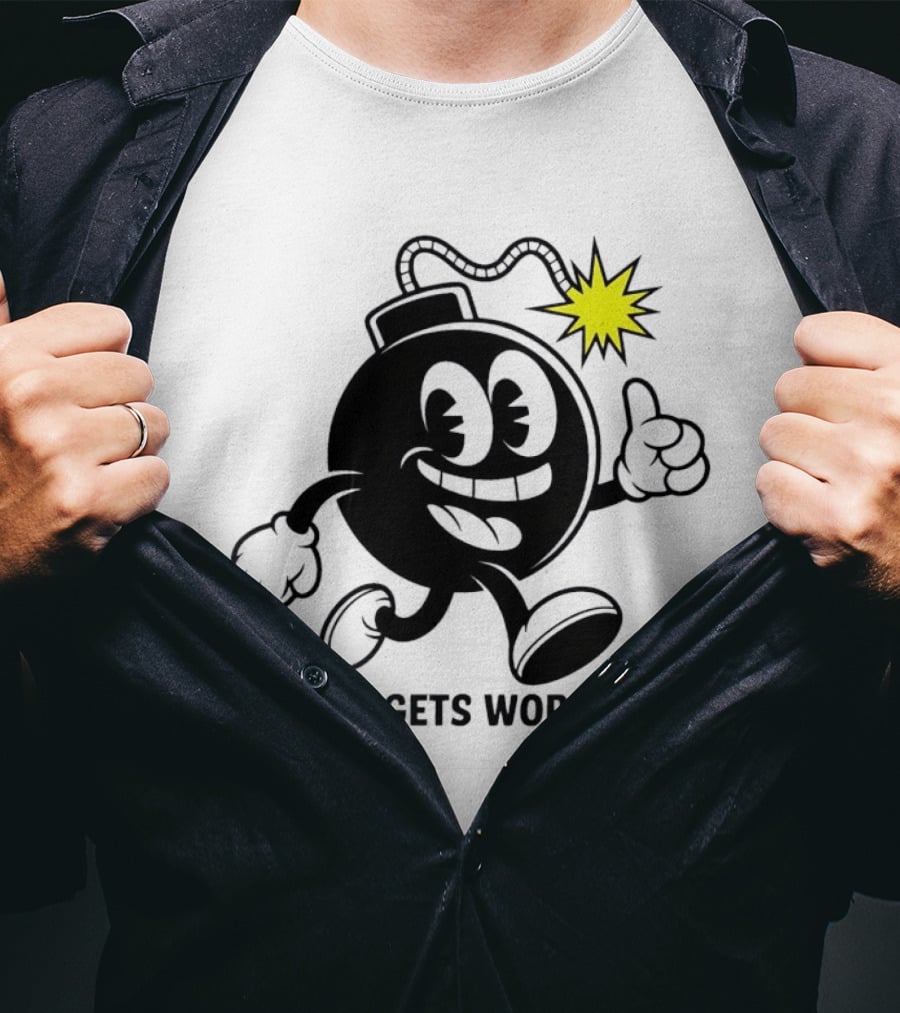 Bomb Walking Thumbs Up It Gets Worse Retro Cartoon T-Shirt