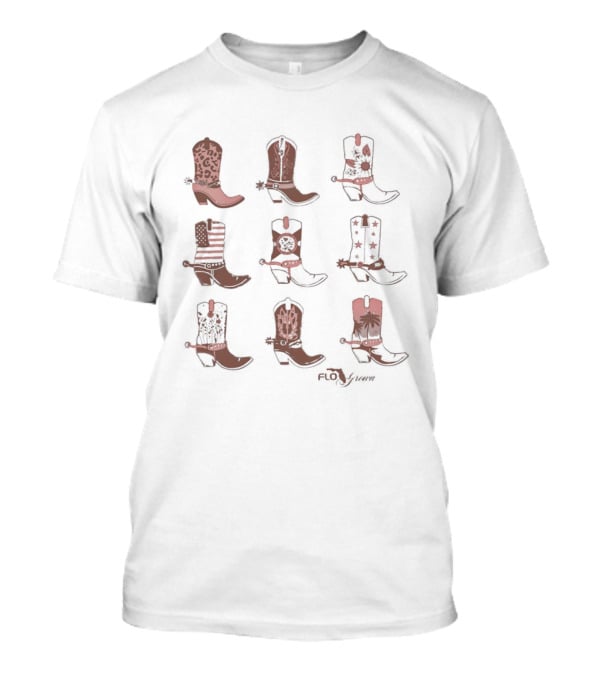 Cowboy Boots Collection FloGrown Classic Western Styles T-Shirt