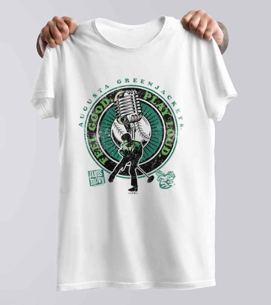 Augusta GreenJackets Feel Good Play Loud James Brown T-Shirt