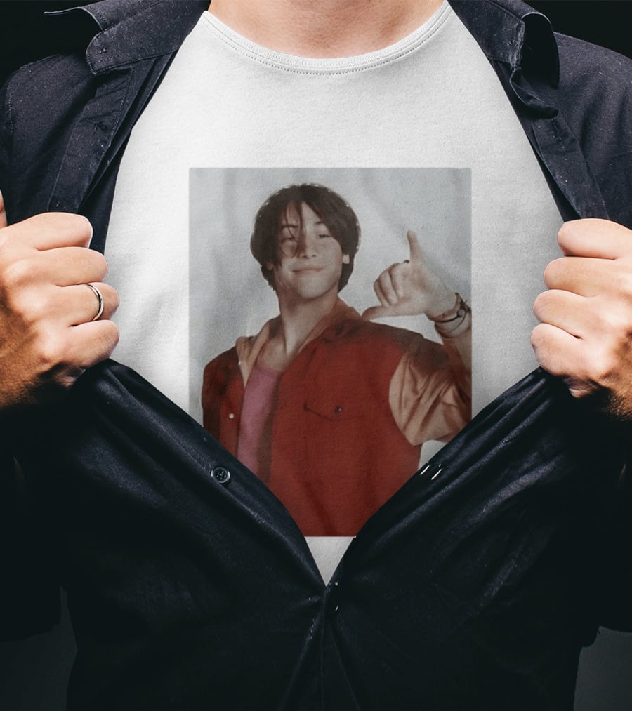 Keanu Reeves Hang Loose 90s Vintage Style Nostalgia Iconic Gesture T-Shirt