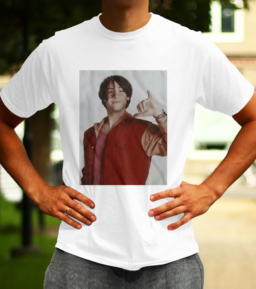 Keanu Reeves Hang Loose 90s Vintage Style Nostalgia Iconic Gesture T-Shirt