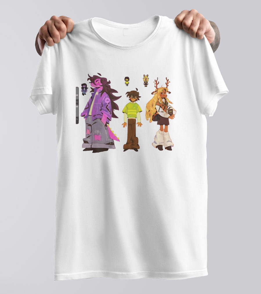 Deltarune Characters Illustrated Including Kris Susie And Noelle T-Shirt