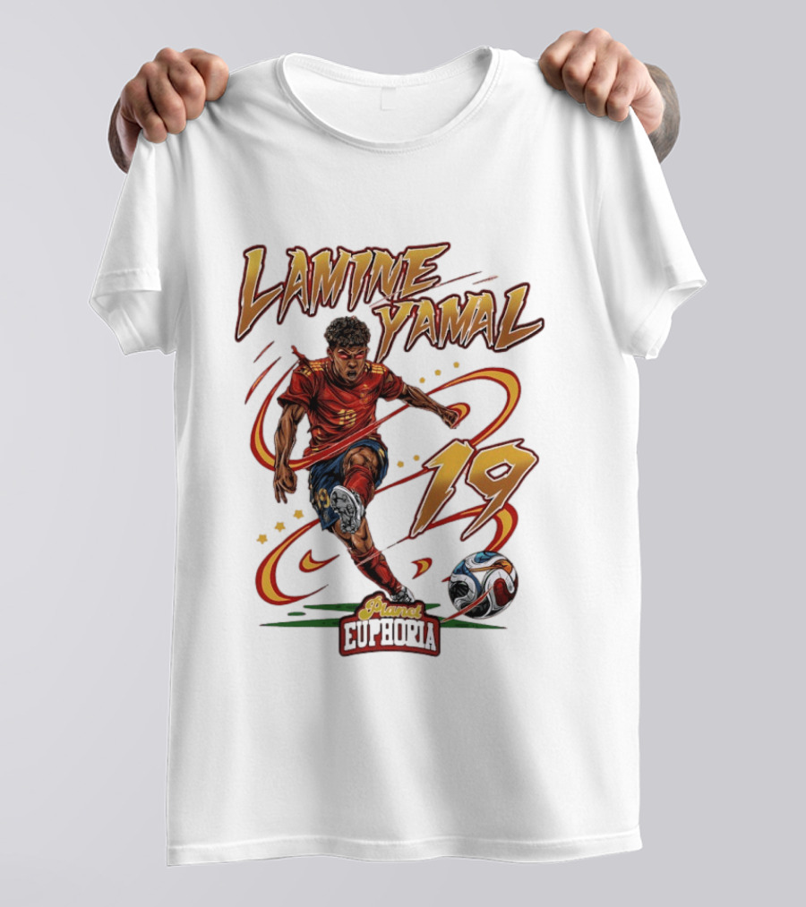 Lamine Yamal Number 19 Planet Euphoria Football T-Shirt
