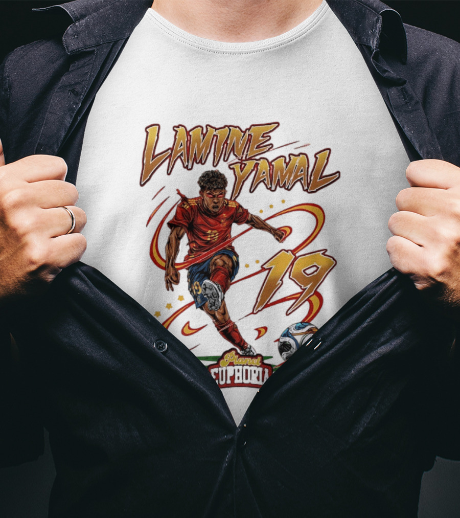 Lamine Yamal Number 19 Planet Euphoria Football T-Shirt