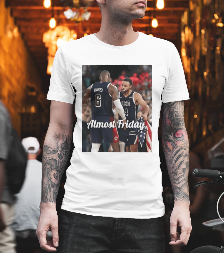 LeBron James Stephen Curry USA Basketball Almost Friday Team Spirit T-Shirt