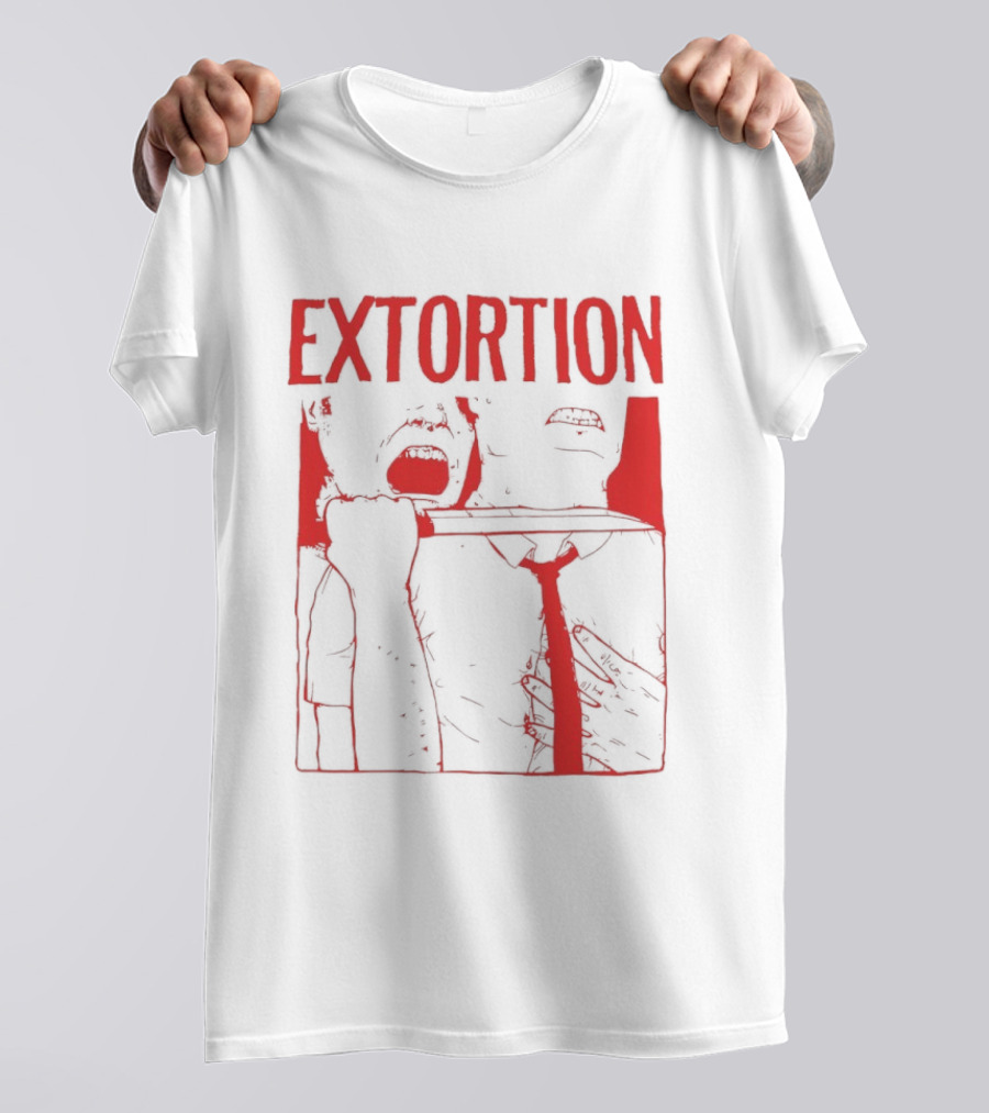 Extortion Throat Slit Dark Horror Red Grunge Aesthetic T-Shirt