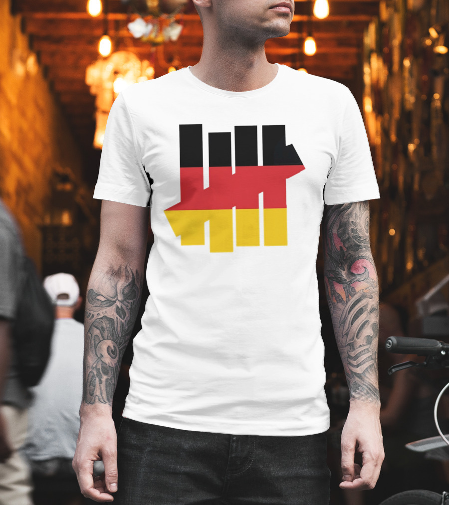 Germany Flag Undefeated Tally Marks Black Red Gold T-Shirt