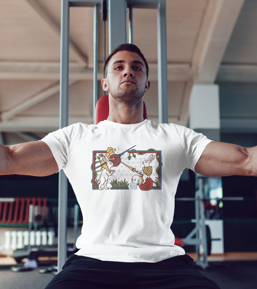 Medieval Dog And Snail Jousting Fantasy Battle T-Shirt