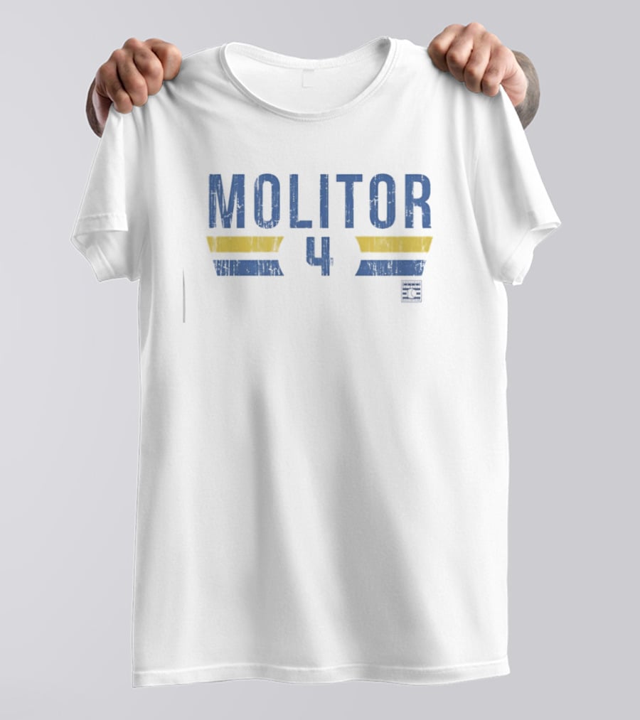 Paul Molitor 4 Milwaukee Brewers Baseball Player Name Number T-Shirt
