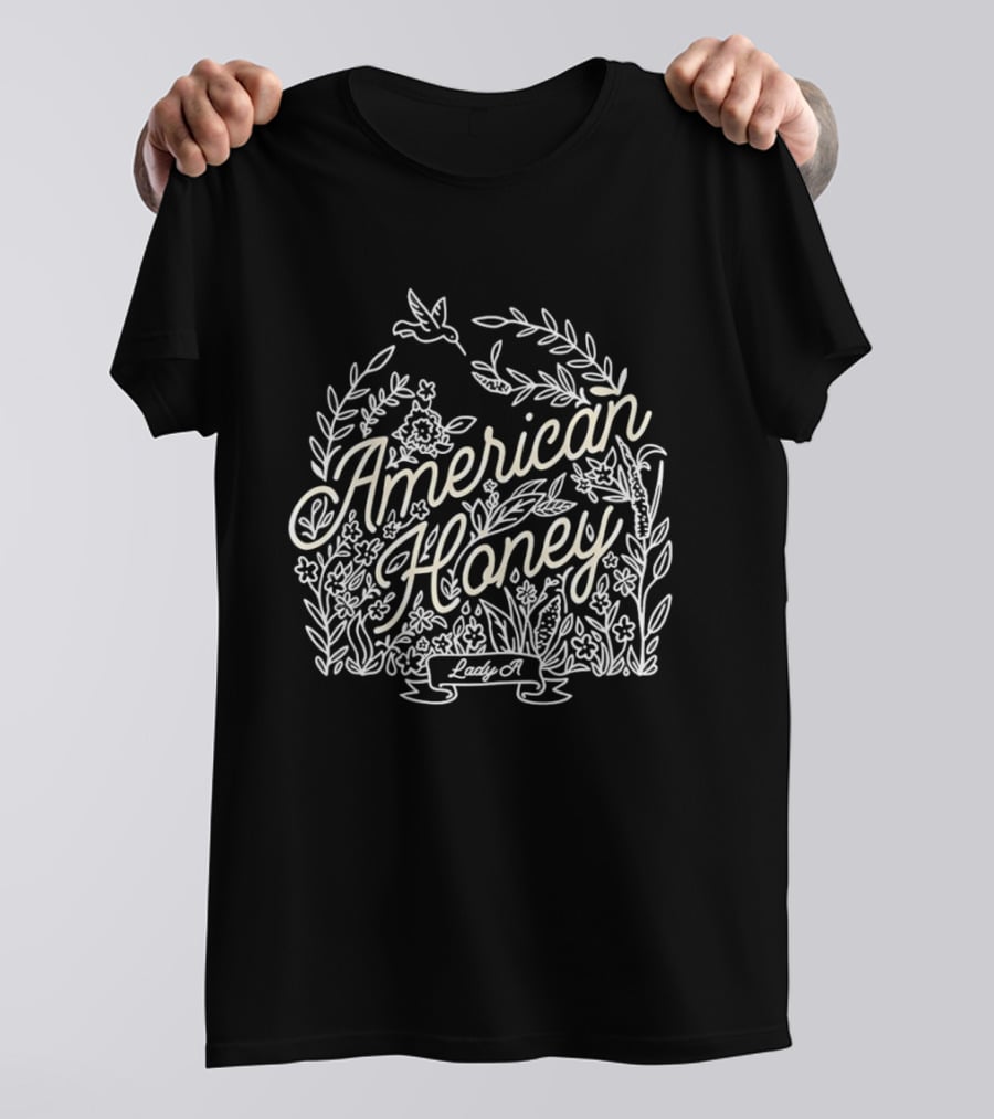 American Honey Lady A Hummingbird Floral Plant T-Shirt