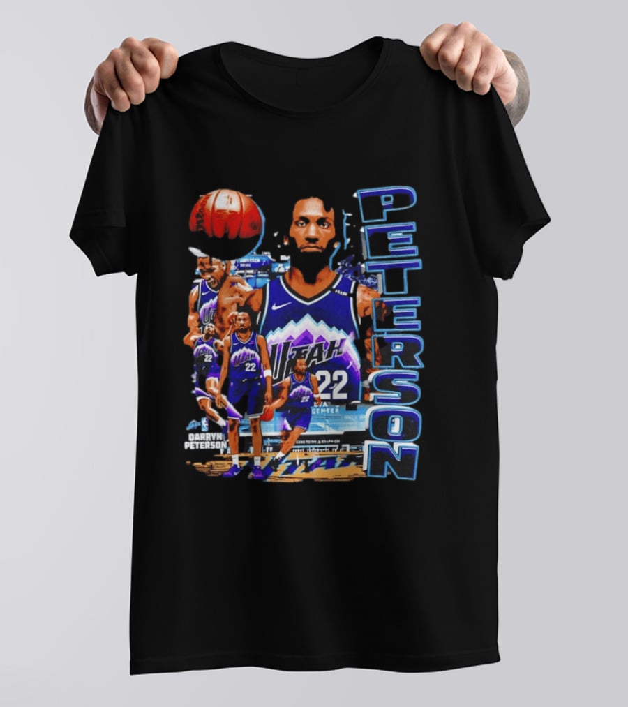 Utah Jazz Darryn Peterson NBA Player Collage Peterson 22 T-Shirt
