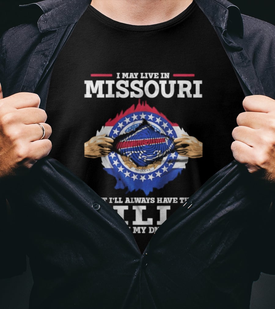 Missouri Resident Buffalo Bills Fan At Heart With Team DNA T-Shirt