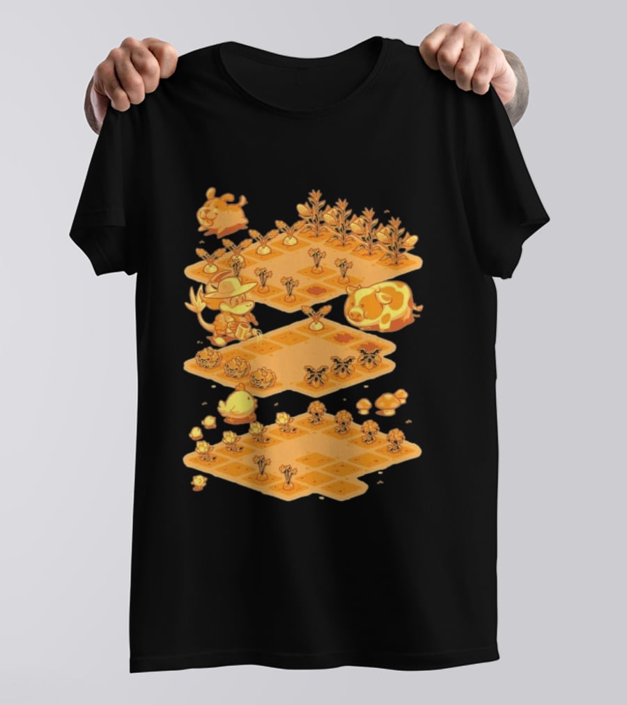 GDQ Happy Harvest Farm Simulation Cute Animals And Crops T-Shirt