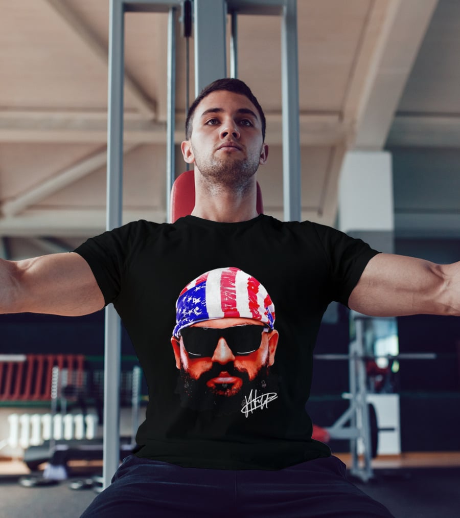 Josh Hokit American Flag Bandana UFC Signature T-Shirt