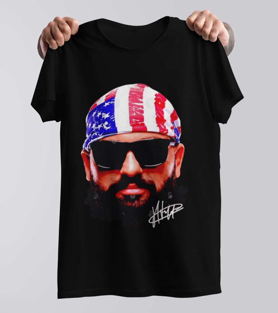 Josh Hokit American Flag Bandana UFC Signature T-Shirt