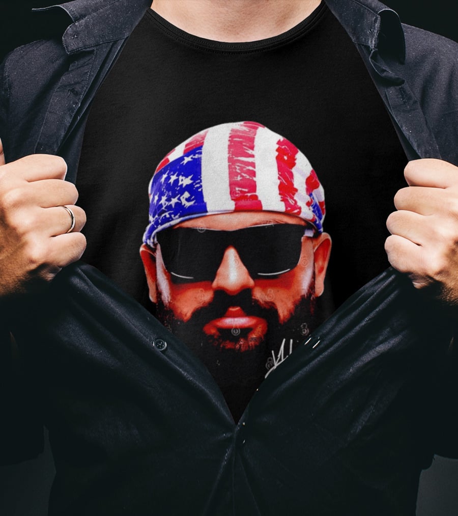 Josh Hokit American Flag Bandana UFC Signature T-Shirt