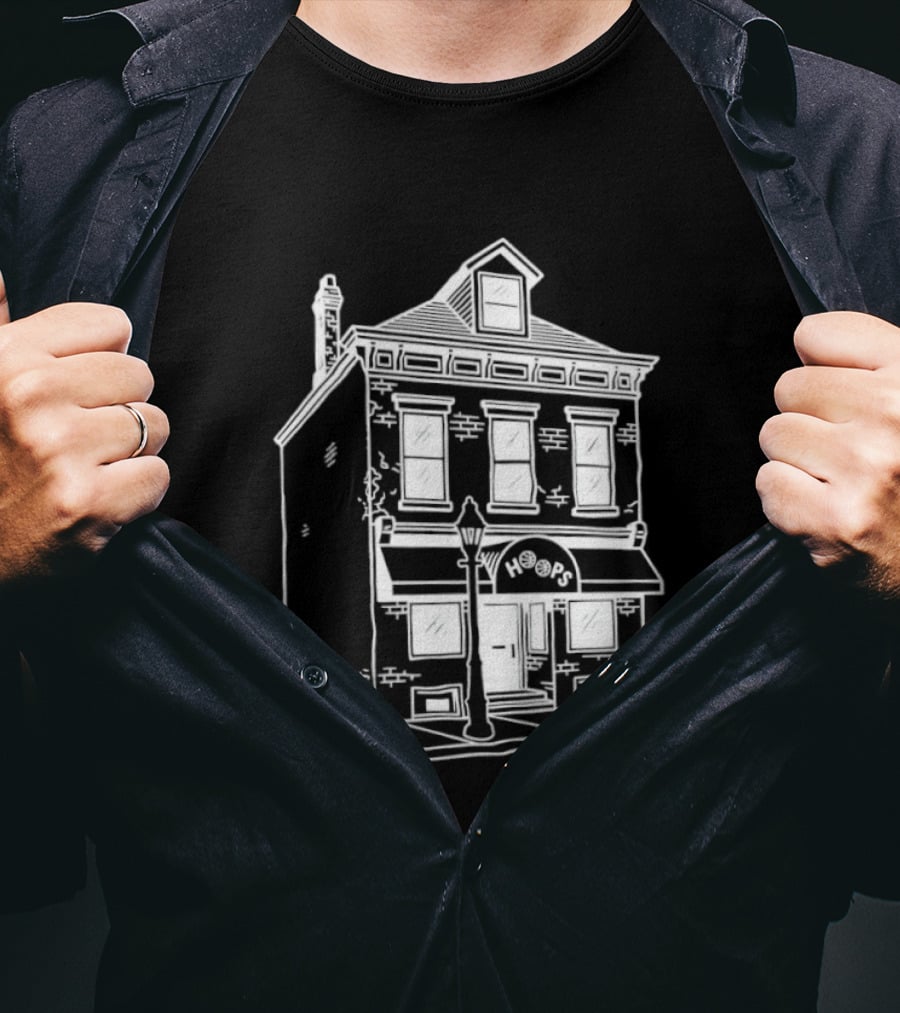 Hoops Sports Bar Reading Iconic Pub Building T-Shirt