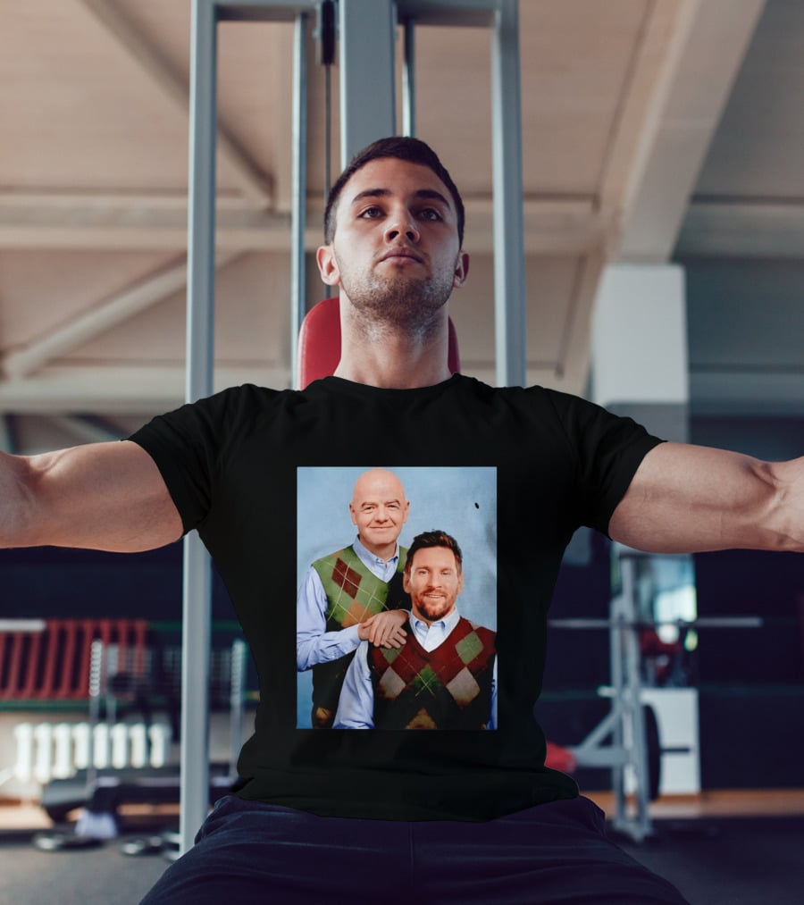 Lionel Messi And Gianni Infantino Step Brothers Movie Style Sweater Vest Image T-Shirt