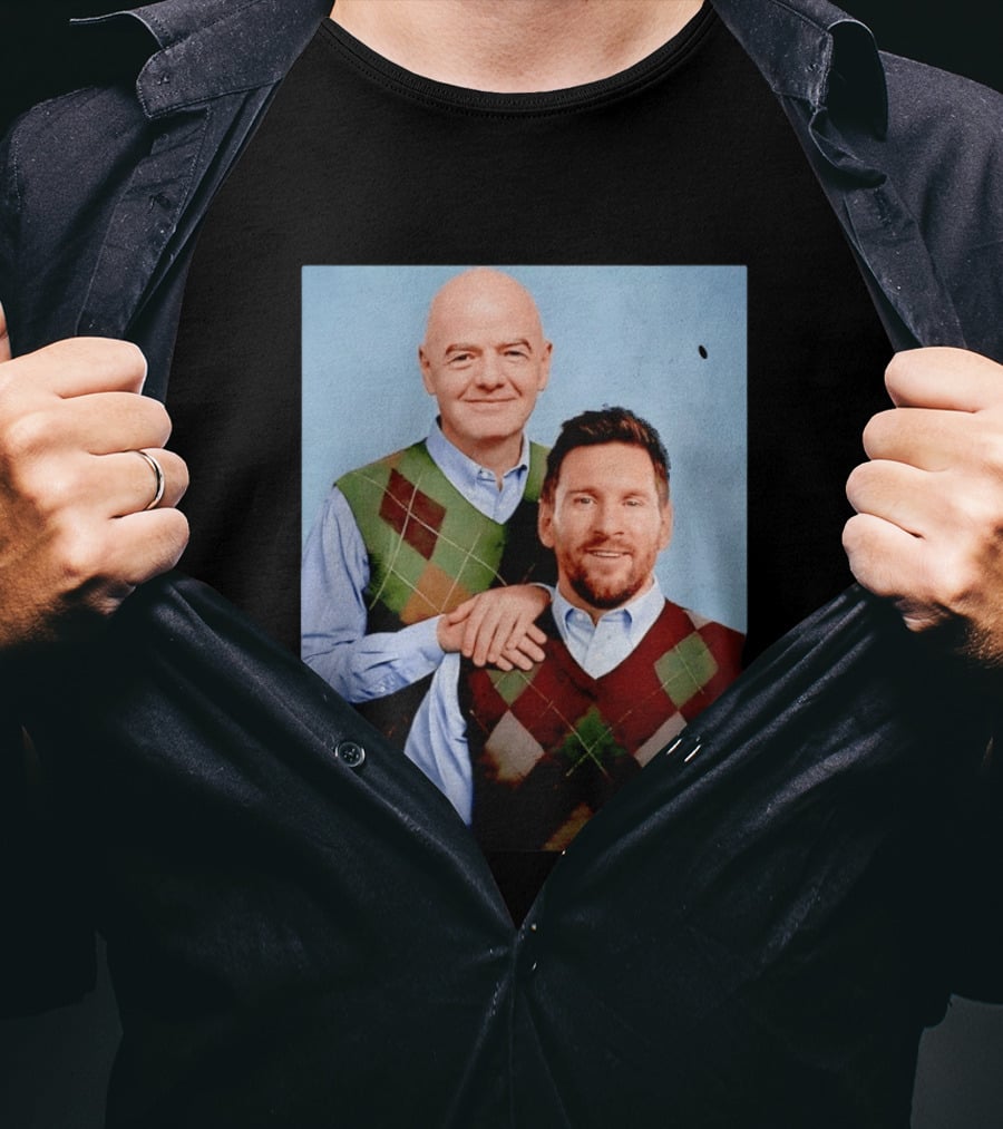 Lionel Messi And Gianni Infantino Step Brothers Movie Style Sweater Vest Image T-Shirt