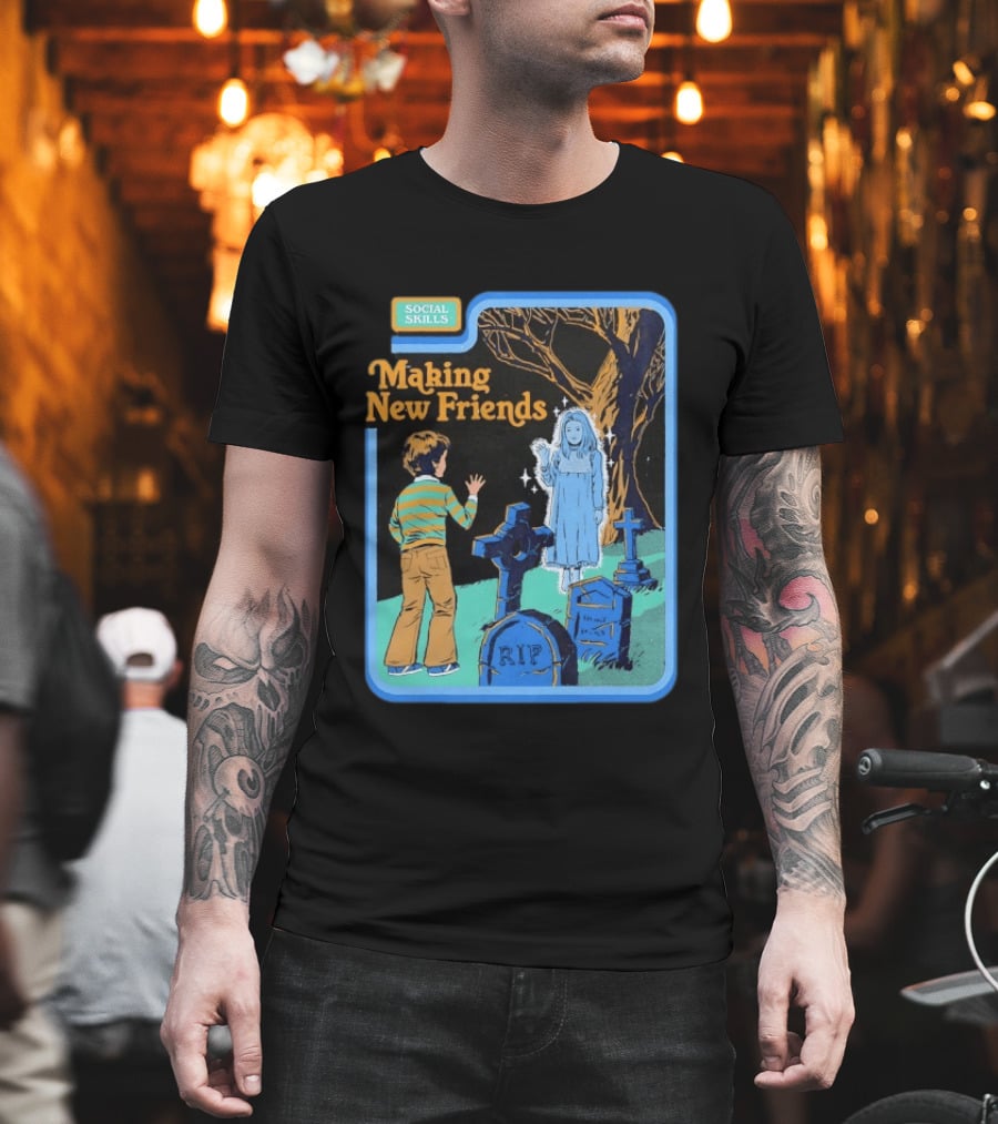 Social Skills Making New Friends Ghost RIP T-Shirt