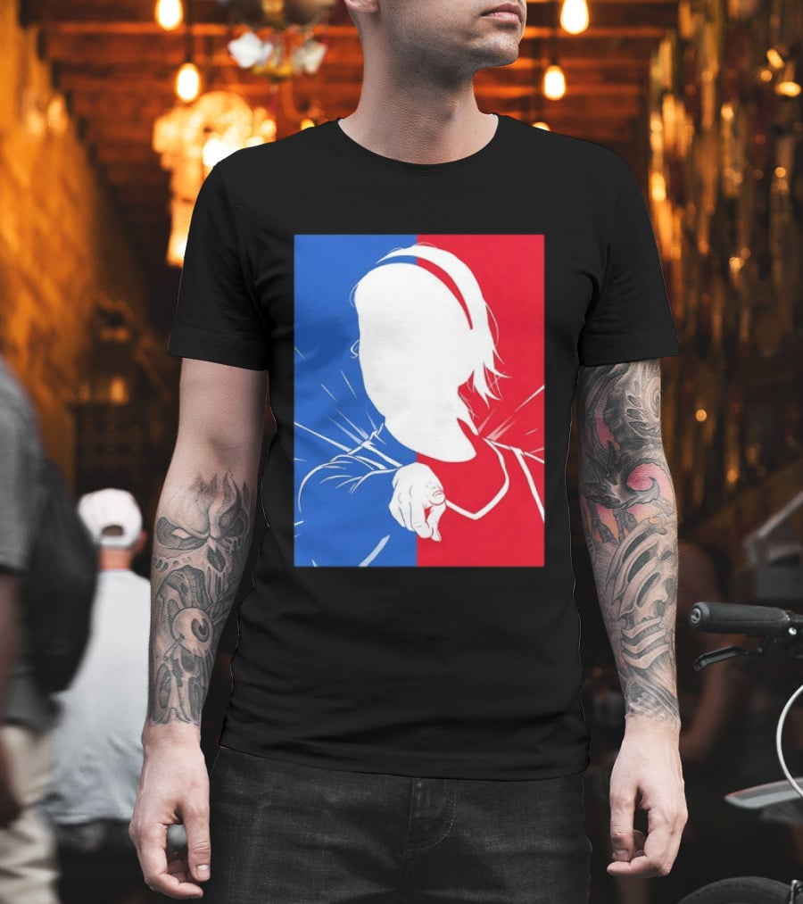 Sophie Cunningham Indiana Fever WNBA Player Silhouette Blue Red T-Shirt