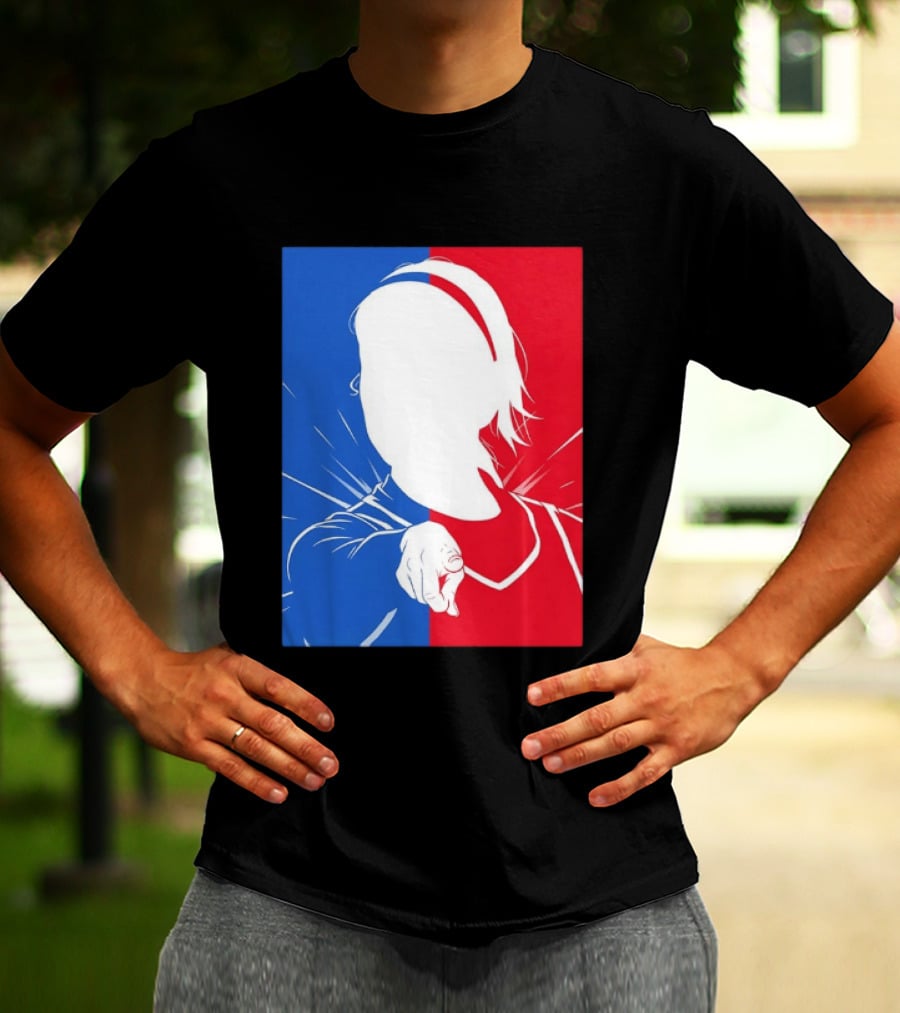 Sophie Cunningham Indiana Fever WNBA Player Silhouette Blue Red T-Shirt