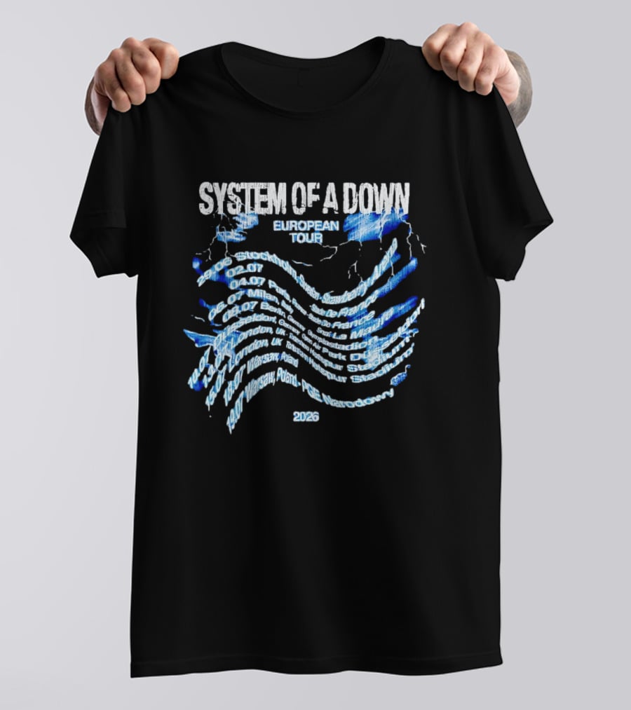 System Of A Down 2026 European Tour Dates UK Poland France Italy Switzerland T-Shirt