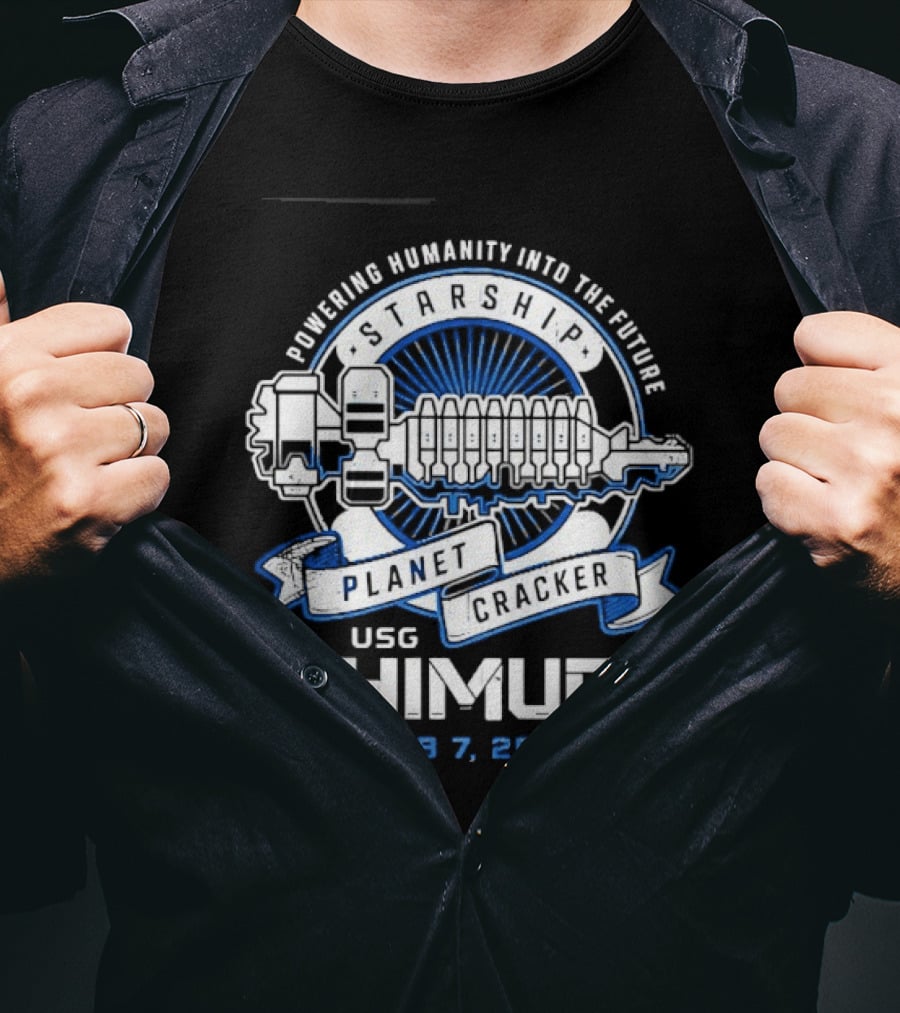 Powering Humanity Into The Future USG Ishimura Starship Planet Cracker Feb 7 2511 T-Shirt
