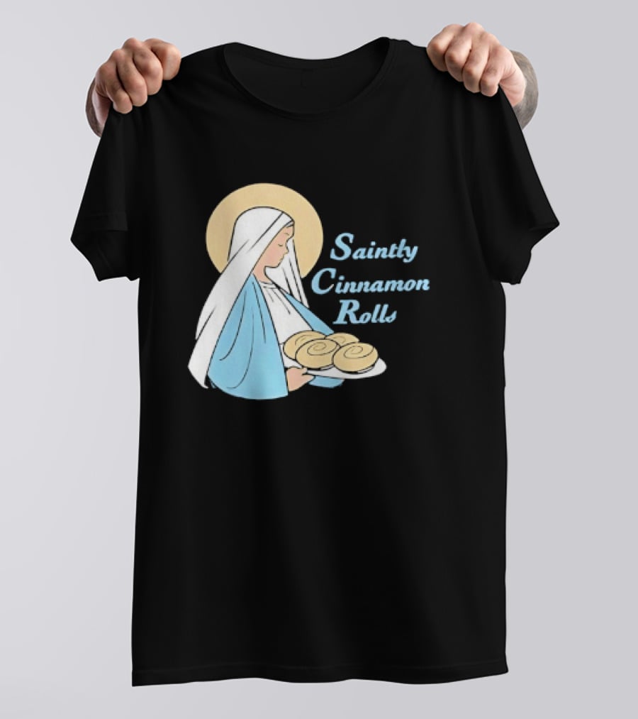 Saintly Cinnamon Roll Angelic Pastry Delight T-Shirt