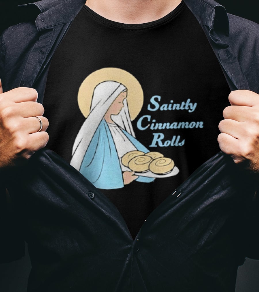 Saintly Cinnamon Roll Angelic Pastry Delight T-Shirt