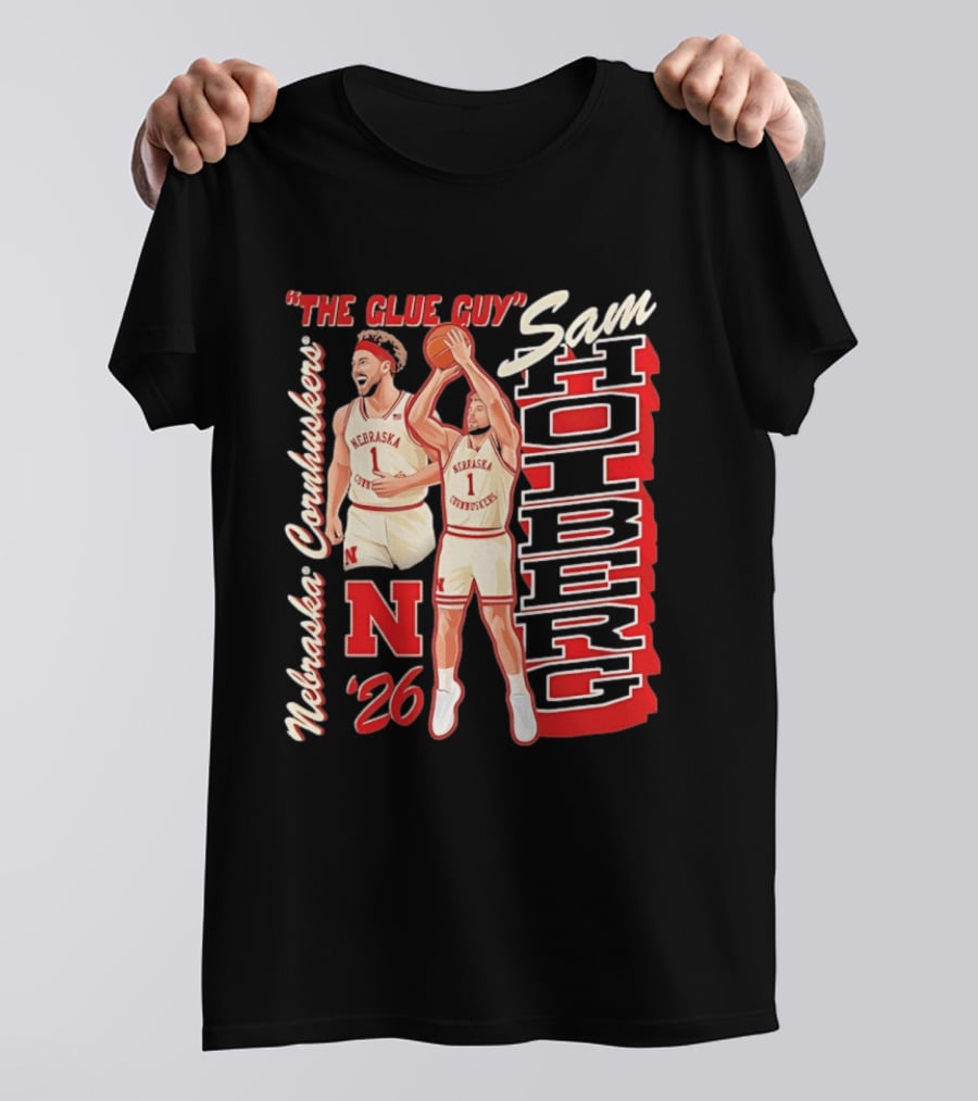 Nebraska Cornhuskers Sam Holberg The Glue Guy Basketball '26 T-Shirt