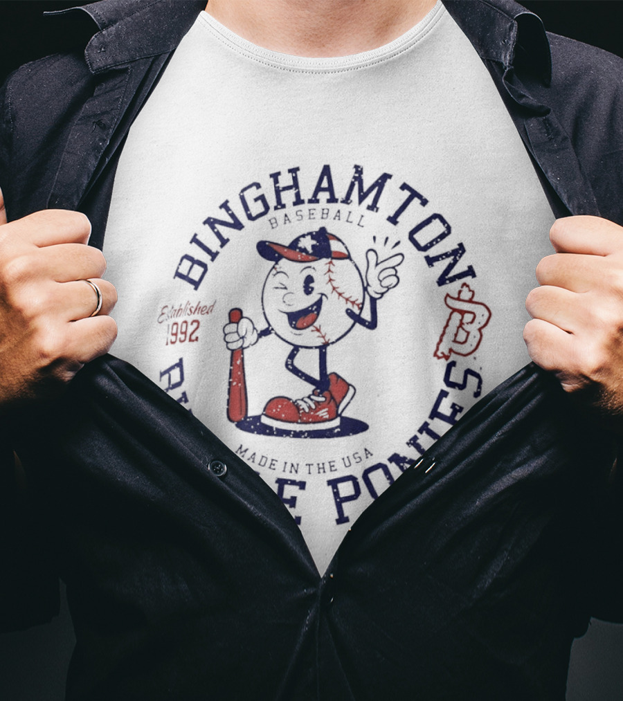 Binghamton Rumble Ponies Baseball Made In The USA Fourth Of July America's 250th Celebration T-Shirt