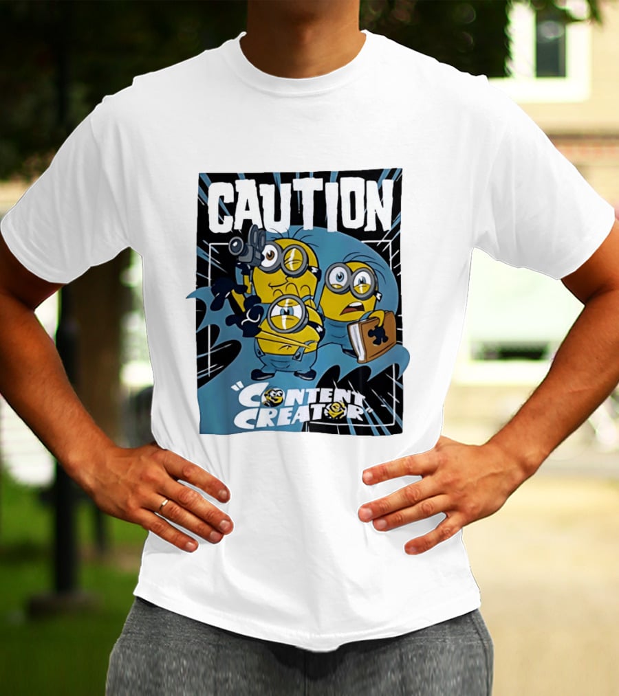 Caution Minions Content Creator Camera Book T-Shirt