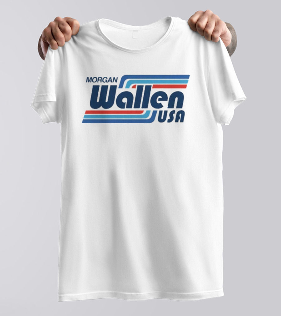 Morgan Wallen USA Vintage Style Red Blue Stripes T-Shirt