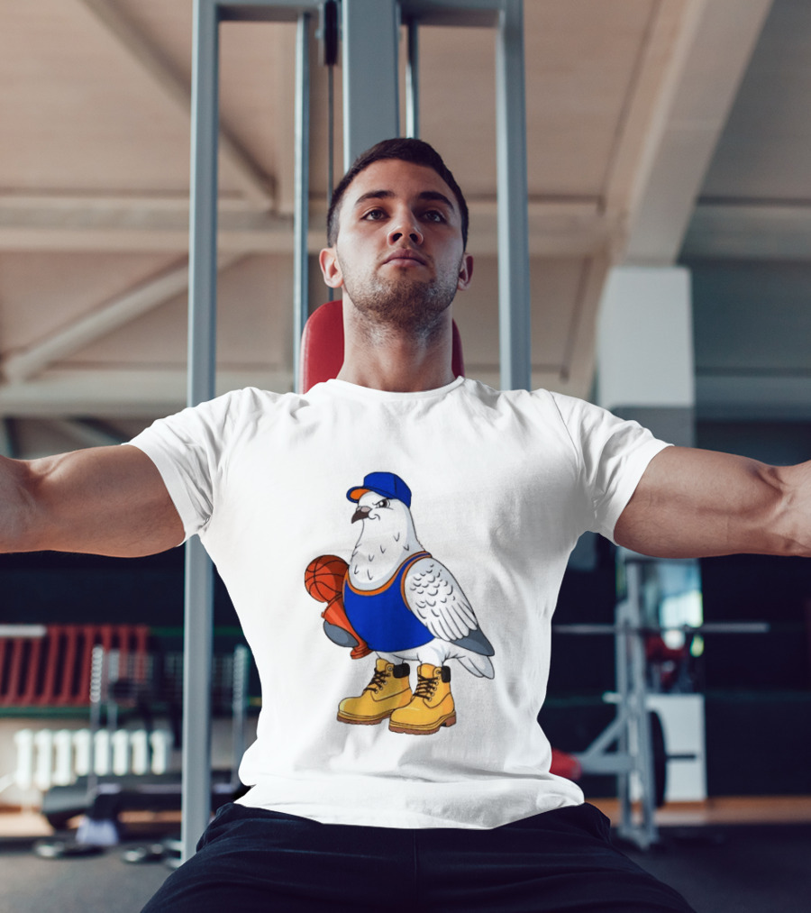 NYC Pigeon New York Forever Basketball Player Cartoon Pigeon In Jersey With Basketball T-Shirt