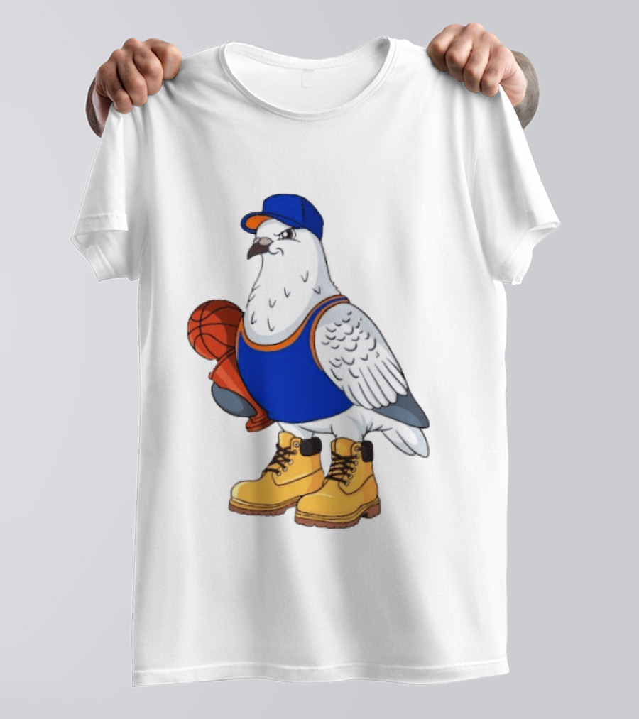 NYC Pigeon New York Forever Basketball Player Cartoon Pigeon In Jersey With Basketball T-Shirt